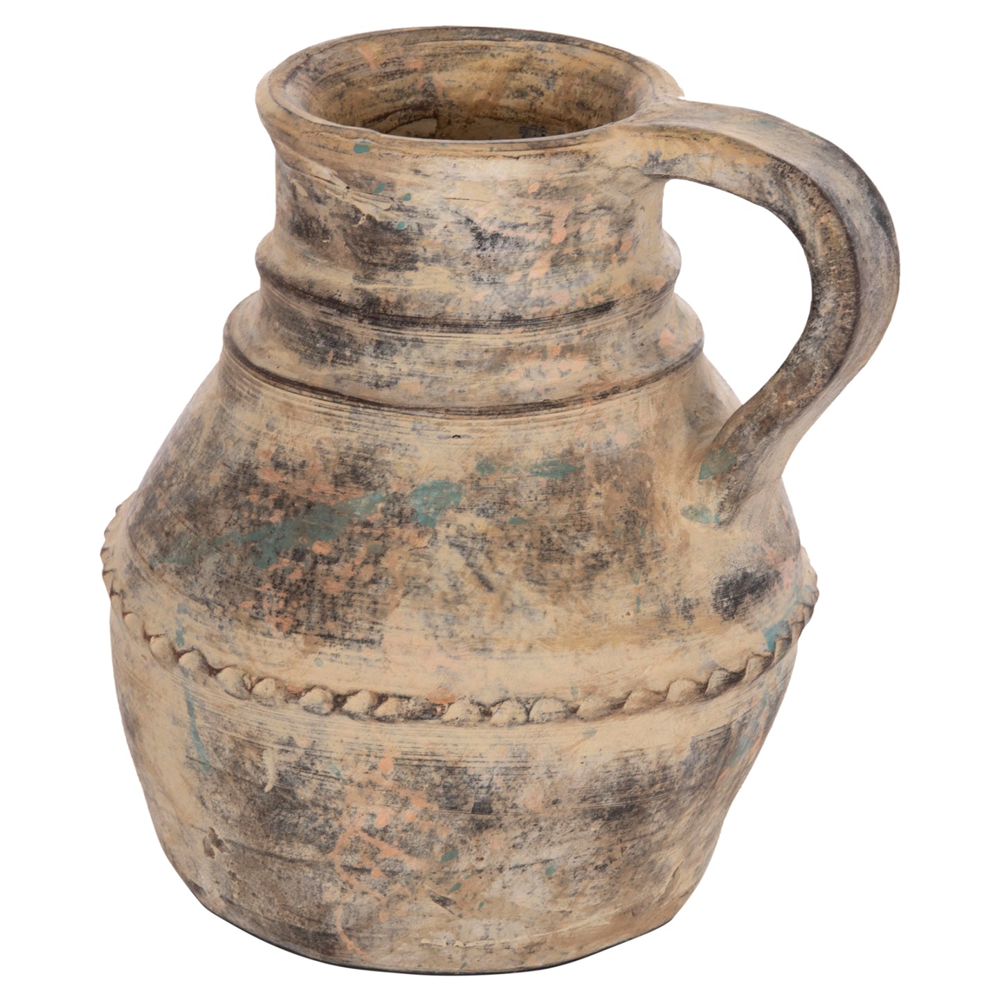 DECORATIVE TABLE VASE VERMO HM4397 TERRACOTTA IN CREAM BEIGE Φ20x20.5Hcm.