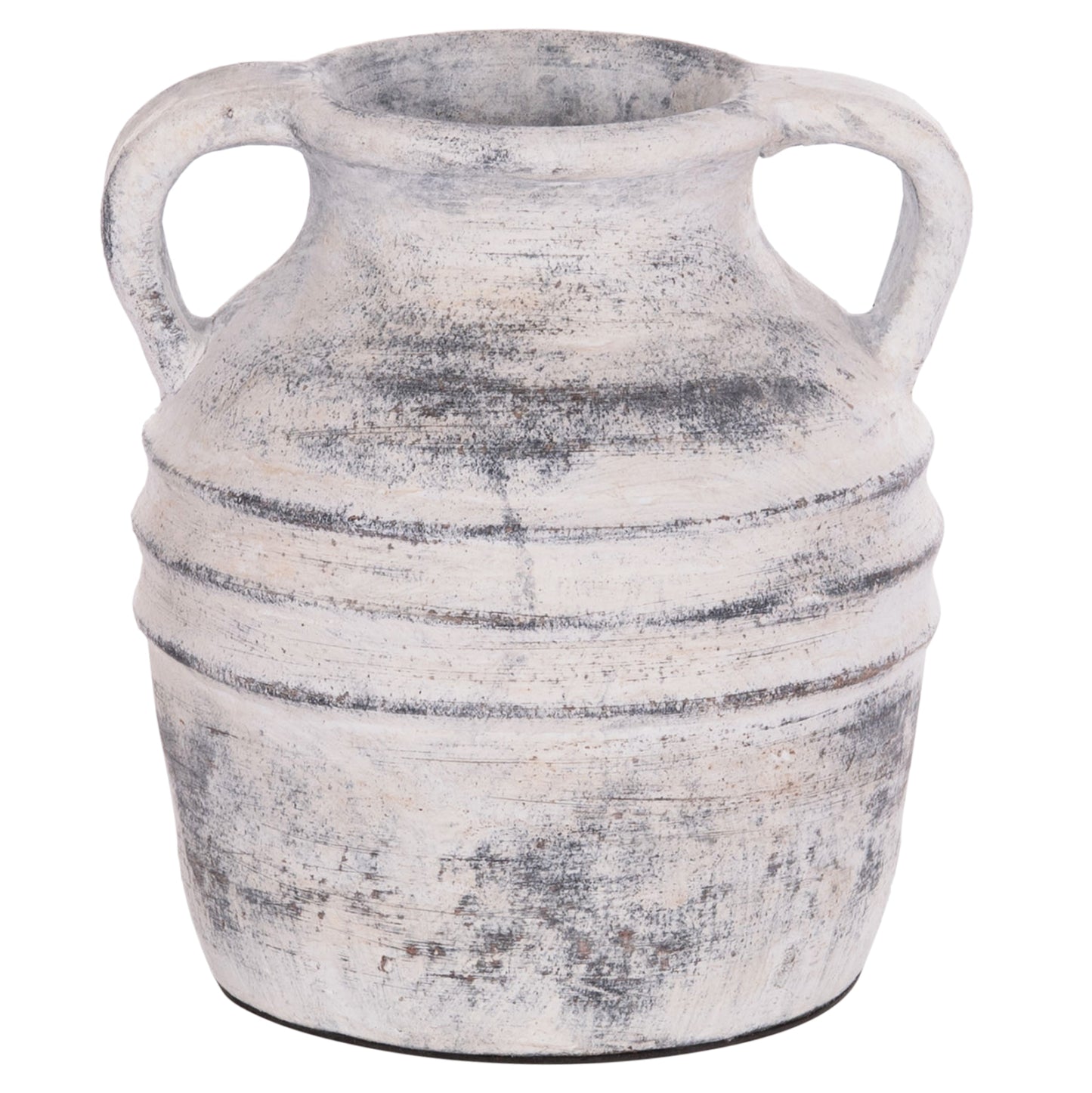 DECORATIVE TABLE VASE VERMO HM4398 TERRACOTTA IN LIGHT GREY Φ21x22Hcm.