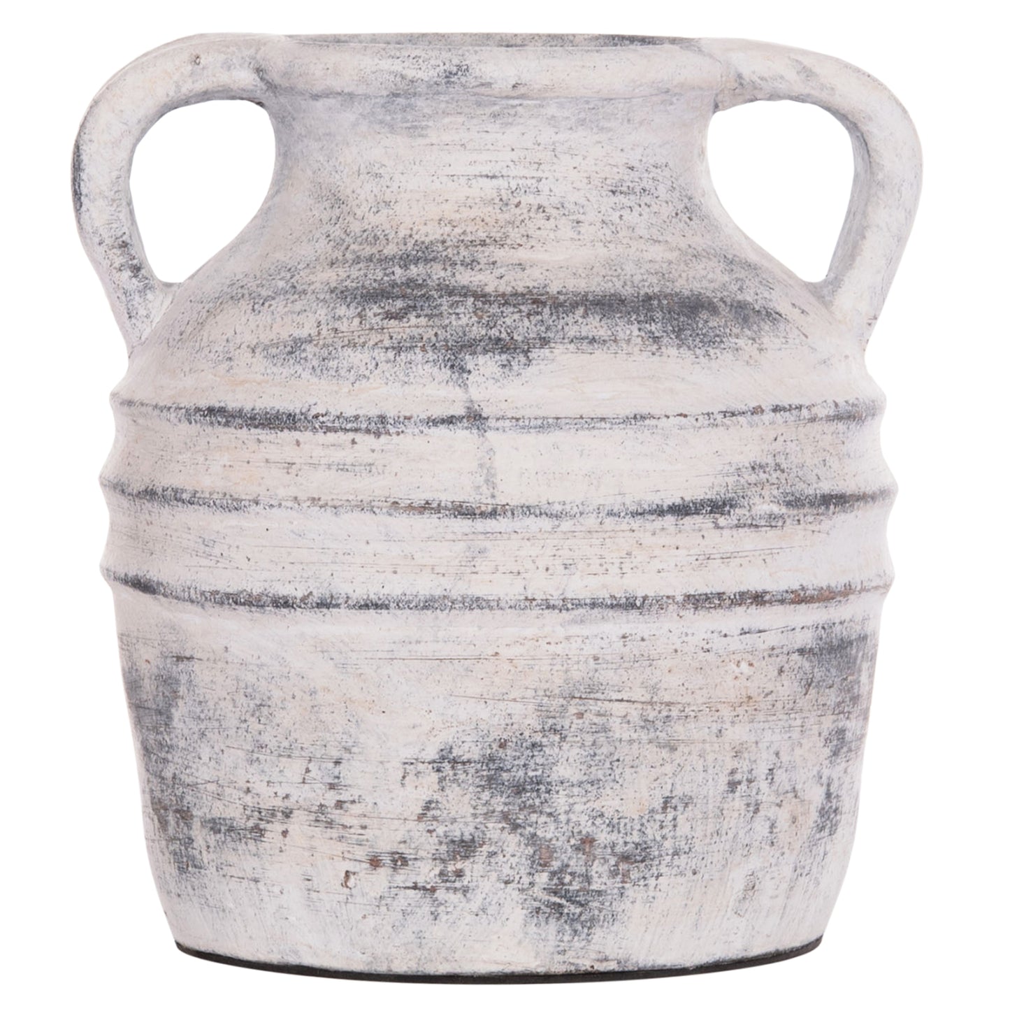 DECORATIVE TABLE VASE VERMO HM4398 TERRACOTTA IN LIGHT GREY Φ21x22Hcm.
