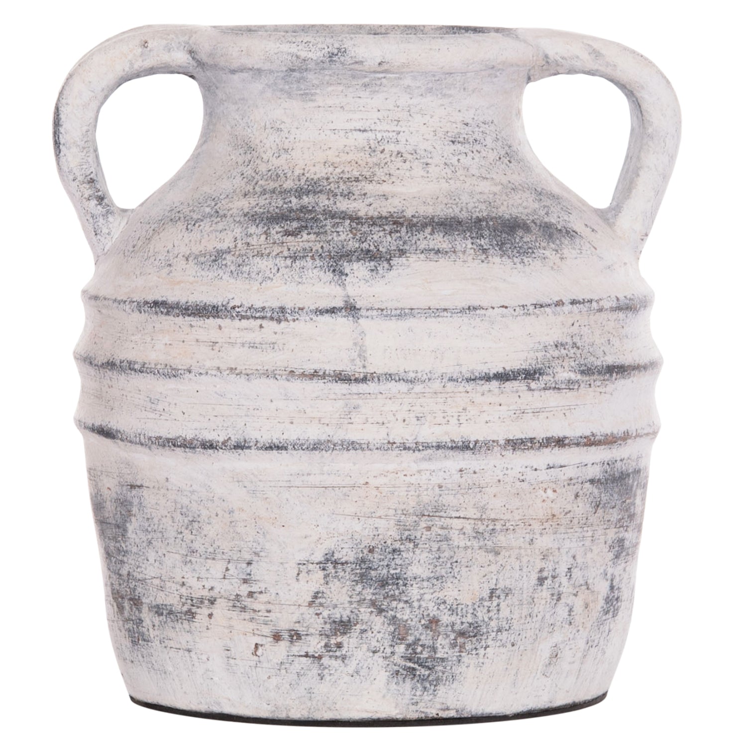 DECORATIVE TABLE VASE VERMO HM4398 TERRACOTTA IN LIGHT GREY Φ21x22Hcm.