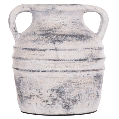 DECORATIVE TABLE VASE VERMO HM4398 TERRACOTTA IN LIGHT GREY Φ21x22Hcm.