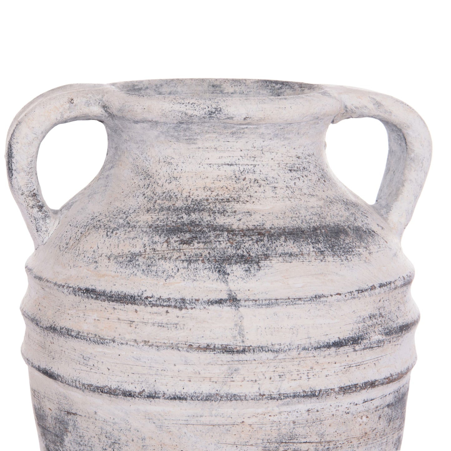 DECORATIVE TABLE VASE VERMO HM4398 TERRACOTTA IN LIGHT GREY Φ21x22Hcm.