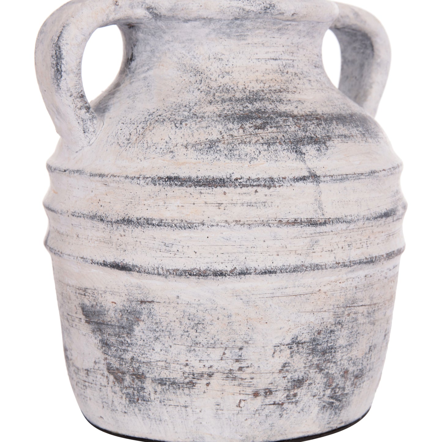 DECORATIVE TABLE VASE VERMO HM4398 TERRACOTTA IN LIGHT GREY Φ21x22Hcm.