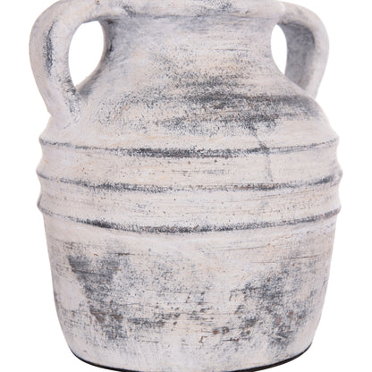 DECORATIVE TABLE VASE VERMO HM4398 TERRACOTTA IN LIGHT GREY Φ21x22Hcm.