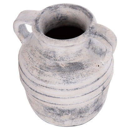 DECORATIVE TABLE VASE VERMO HM4398 TERRACOTTA IN LIGHT GREY Φ21x22Hcm.