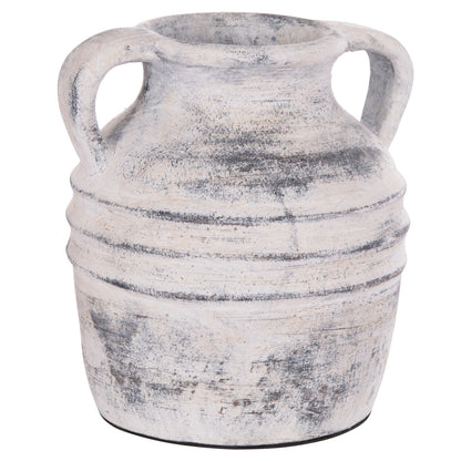 DECORATIVE TABLE VASE VERMO HM4398 TERRACOTTA IN LIGHT GREY Φ21x22Hcm.