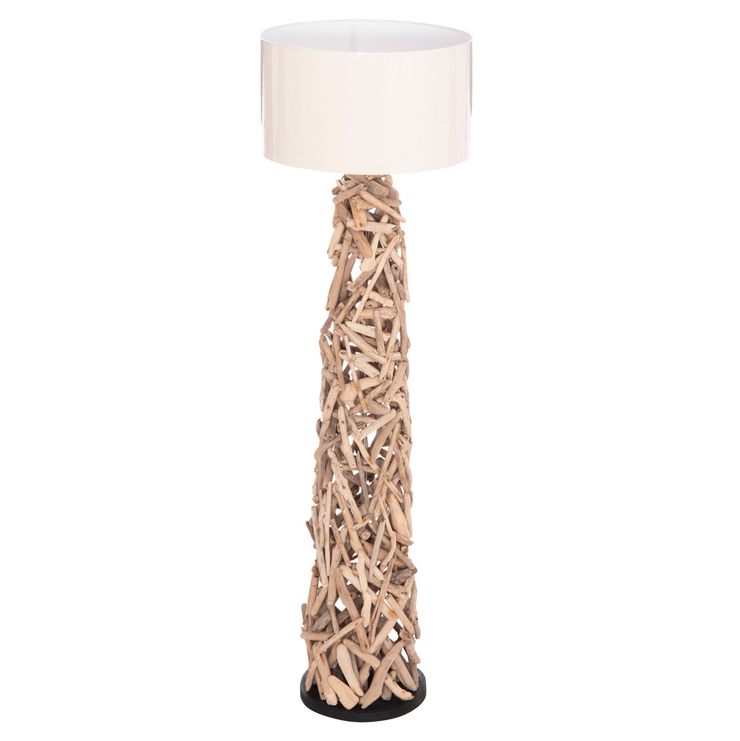 DECORATIVE FLOOR STANDING LAMP ALTAR HM4429 DRIFTWOOD--WHITE PVC CAP Φ45x153Hcm.