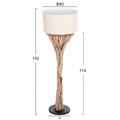 DECORATIVE FLOOR STANDING LAMP ALTAR HM4433 DRIFTWOOD--WHITE PVC CAP Φ45x142Hcm.