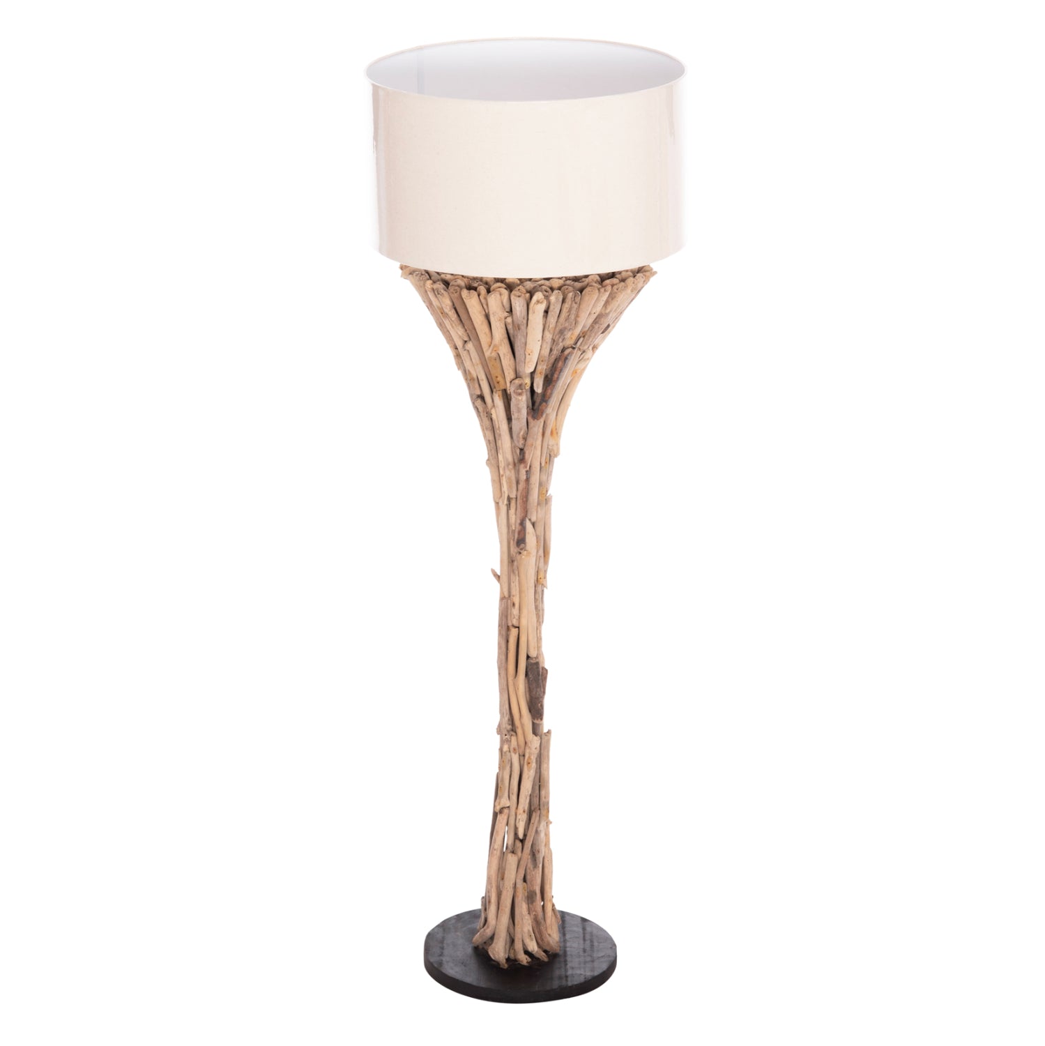 DECORATIVE FLOOR STANDING LAMP ALTAR HM4433 DRIFTWOOD--WHITE PVC CAP Φ45x142Hcm.