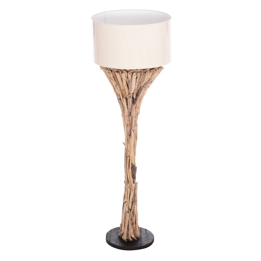 DECORATIVE FLOOR STANDING LAMP ALTAR HM4433 DRIFTWOOD--WHITE PVC CAP Φ45x142Hcm.