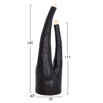 DECORATIVE FLOOR LAMP TUSKEN HM4702.01 FIBER CEMENT-BLACK 50x43x145Hcm.