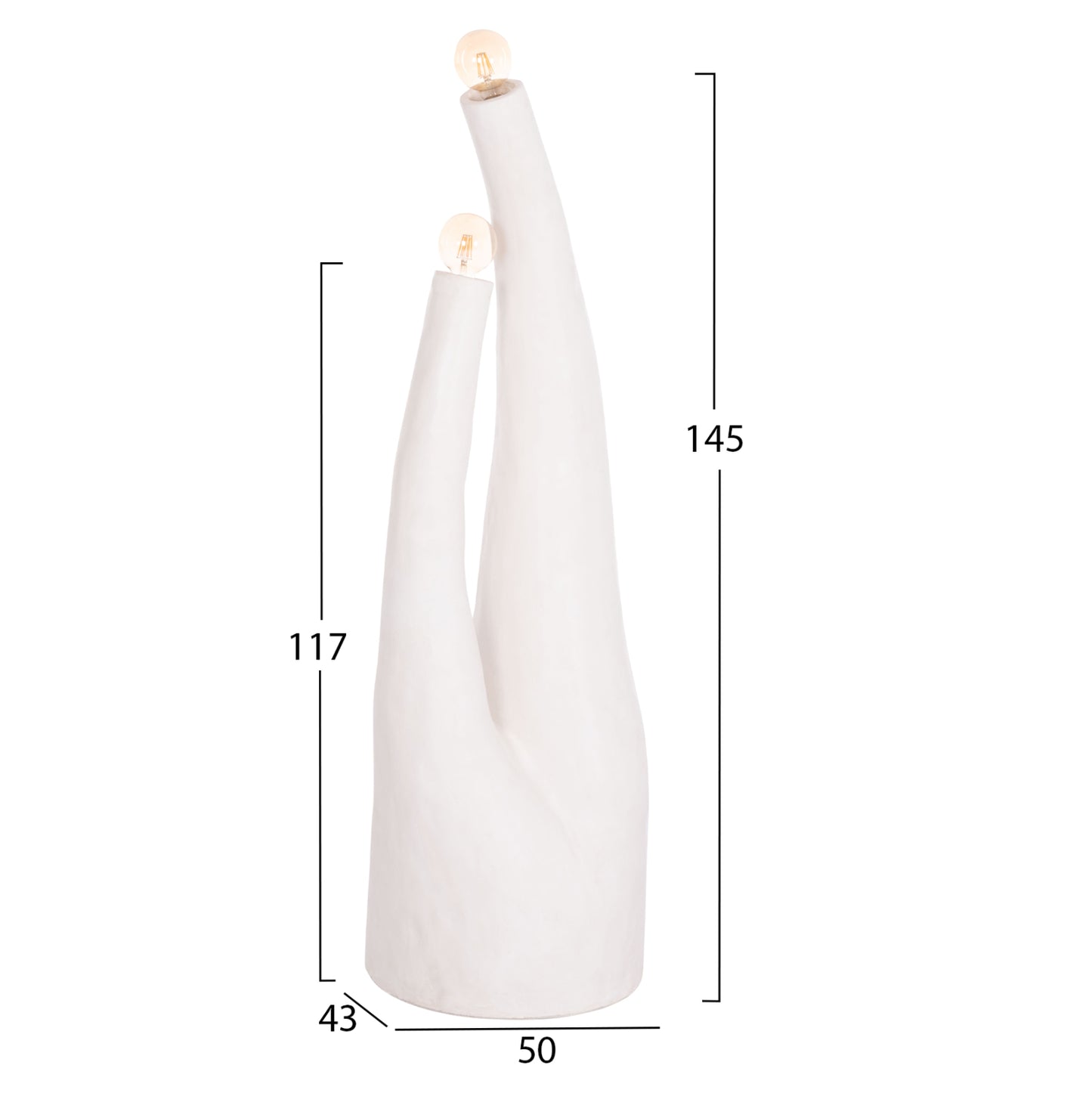 DECORATIVE FLOOR LAMP TUSKEN HM4702.02 FIBER CEMENT-WHITE 50x43x145Hcm.