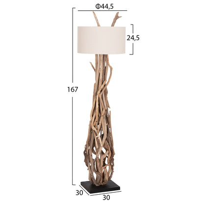 DECORATIVE FLOOR STANDING LAMP ALTAR HM4872 DRIFTWOOD--WHITE PVC CAP Φ44.5x167Hcm.