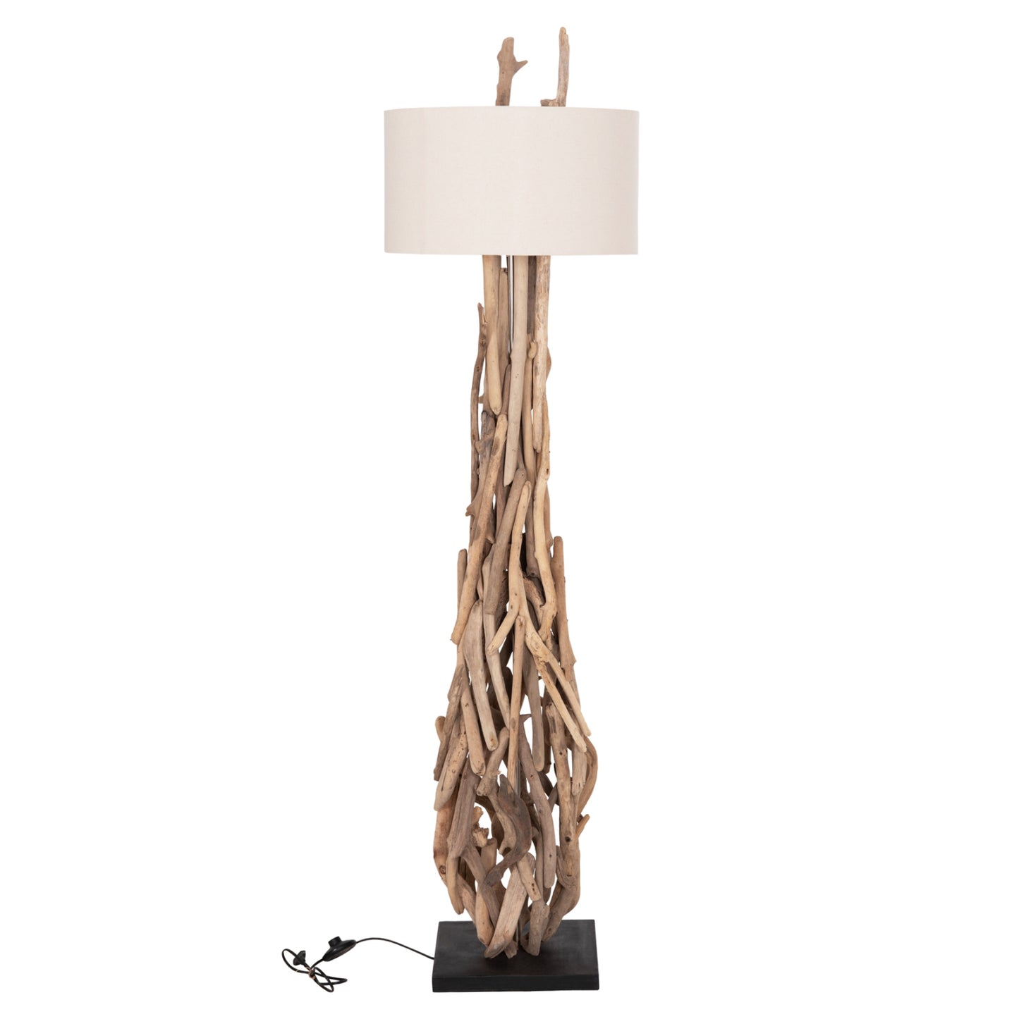 DECORATIVE FLOOR STANDING LAMP ALTAR HM4872 DRIFTWOOD--WHITE PVC CAP Φ44.5x167Hcm.