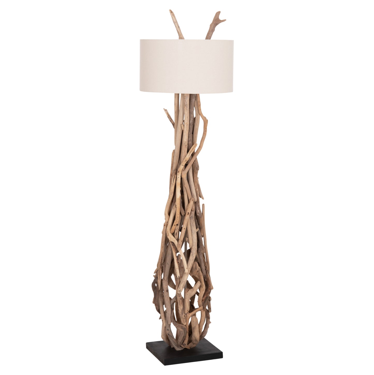 DECORATIVE FLOOR STANDING LAMP ALTAR HM4872 DRIFTWOOD--WHITE PVC CAP Φ44.5x167Hcm.