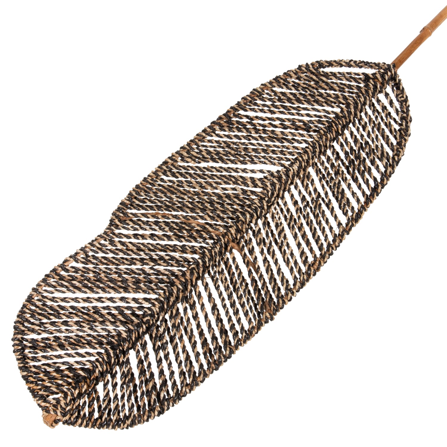 DECORATIVE LEAF HM7823.02 MADE OF BAMBOO AND SEAGRASS BLACK NATURAL 30x200x3Hcm.