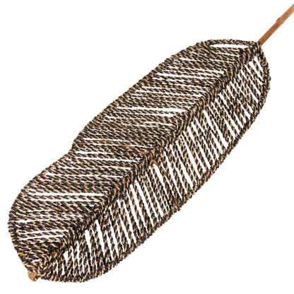 DECORATIVE LEAF HM7823.02 MADE OF BAMBOO AND SEAGRASS BLACK NATURAL 30x200x3Hcm.