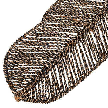 DECORATIVE LEAF HM7823.02 MADE OF BAMBOO AND SEAGRASS BLACK NATURAL 30x200x3Hcm.