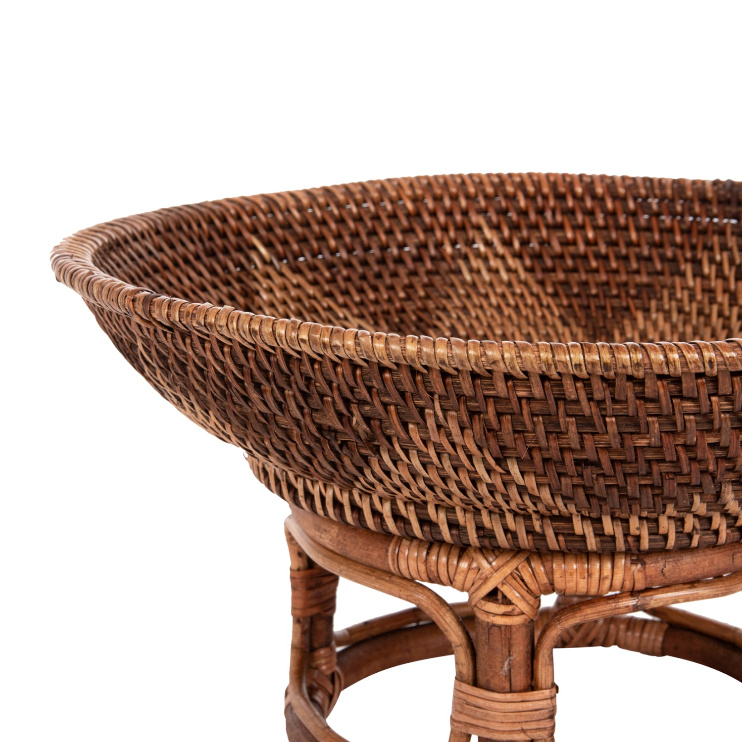 DECORATIVE BOWL WITH BASE HM4270 KETAK WICKERWORK Φ35x18Hcm.