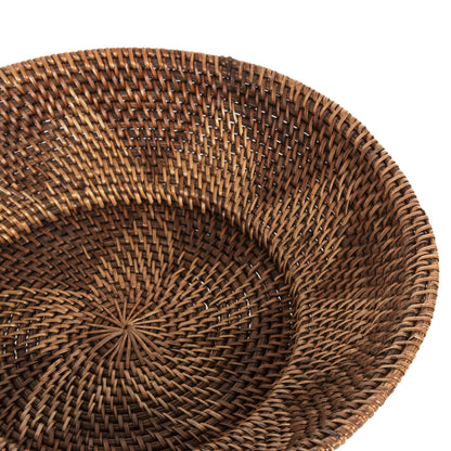 DECORATIVE BOWL WITH BASE HM4270 KETAK WICKERWORK Φ35x18Hcm.