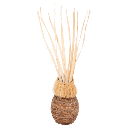 DECORATIVE DRIED SWORD LEAF BOUQUET HM7964 10PCS NATURAL 120Hcm.