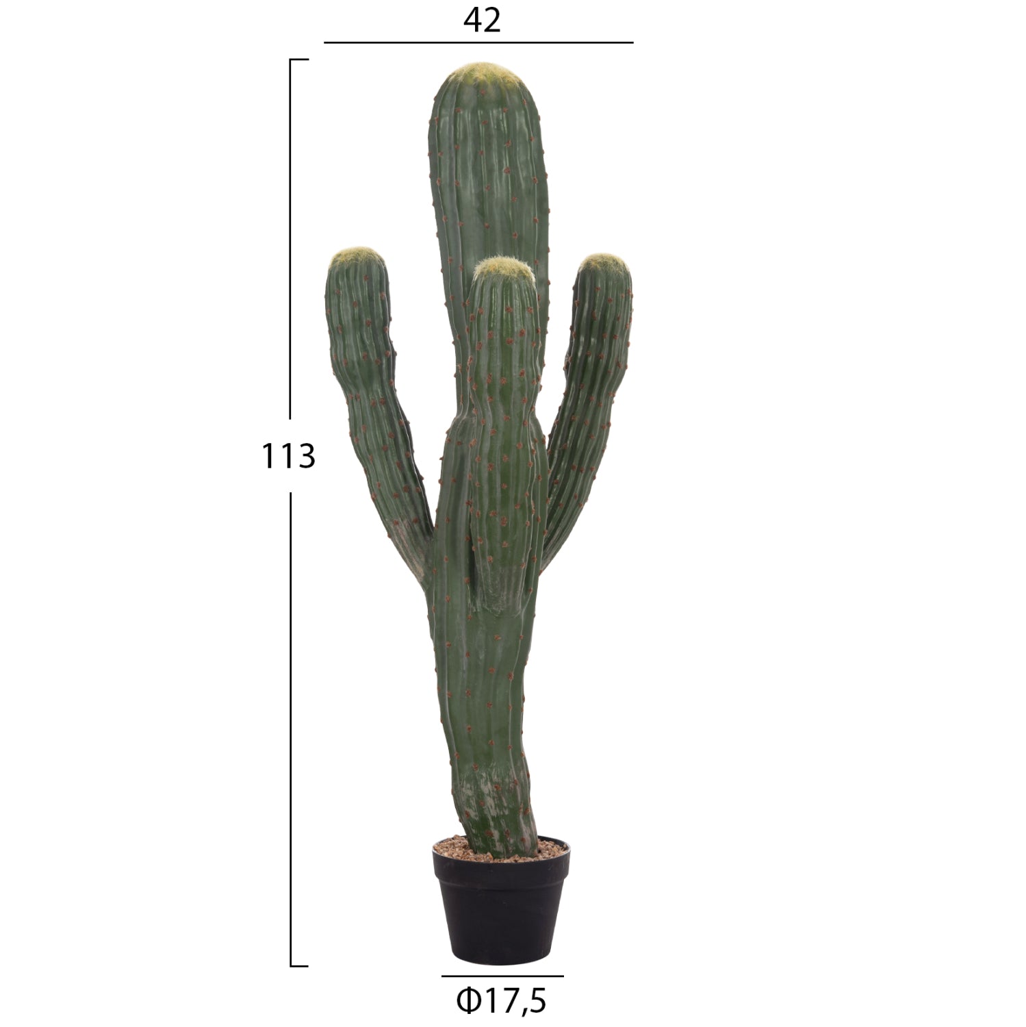 DECORATIVE SYNTHETIC PLANT IN POT HM4746 CACTUS 17.5x42x113Hcm.
