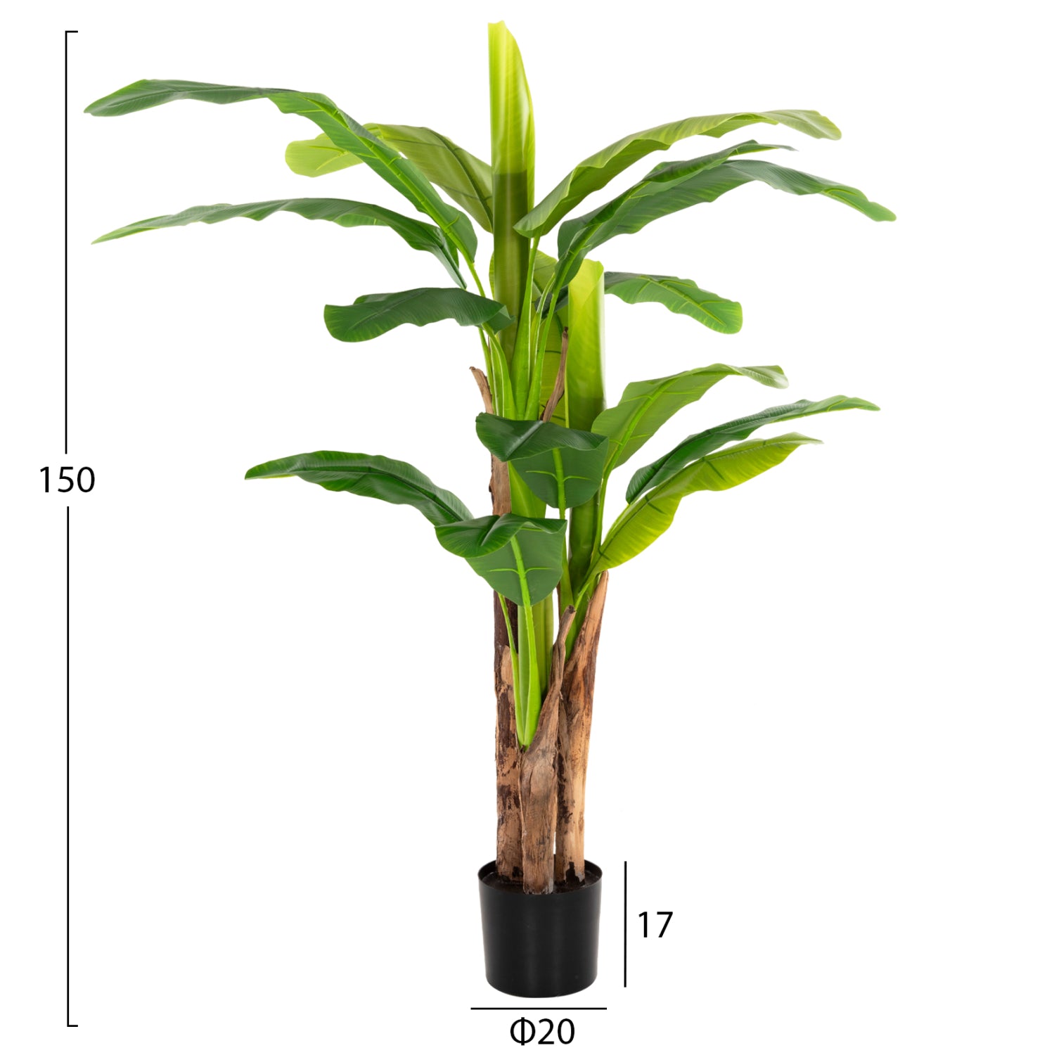 DECORATIVE SYNTHETIC PLANT HM7977 BANΑΝΑ TREE IN POT 150H cm.