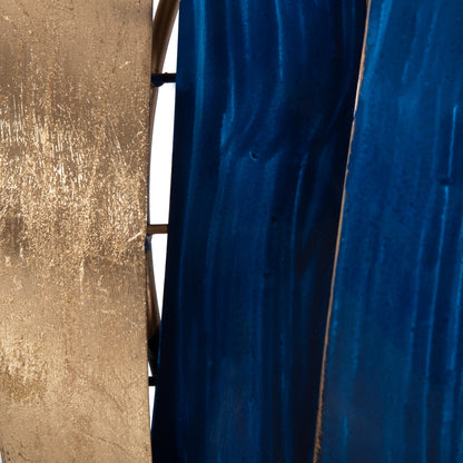 WALL DECOR HM4205 METAL IN BLUE - GOLD 90,5x50Hcm.