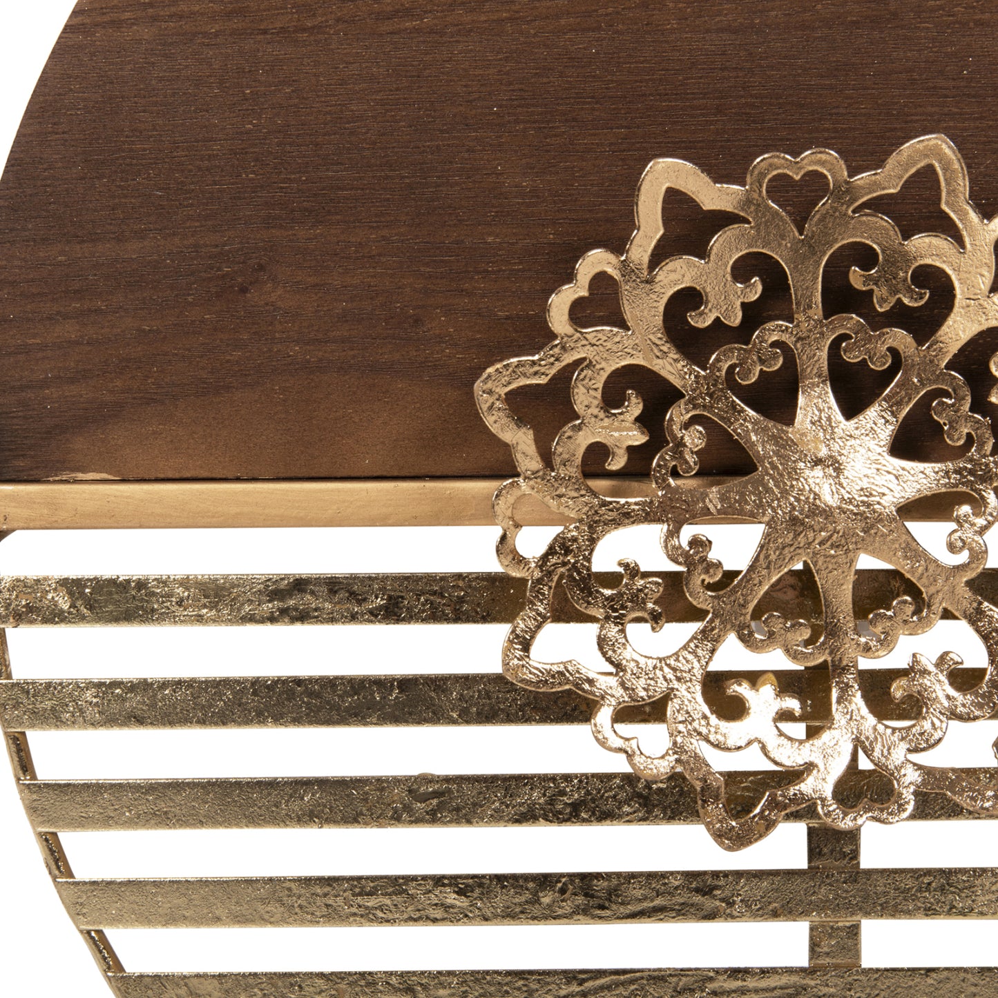 WALL DECOR HM4210 METAL IN BROWN-GOLD 125x39Hcm.