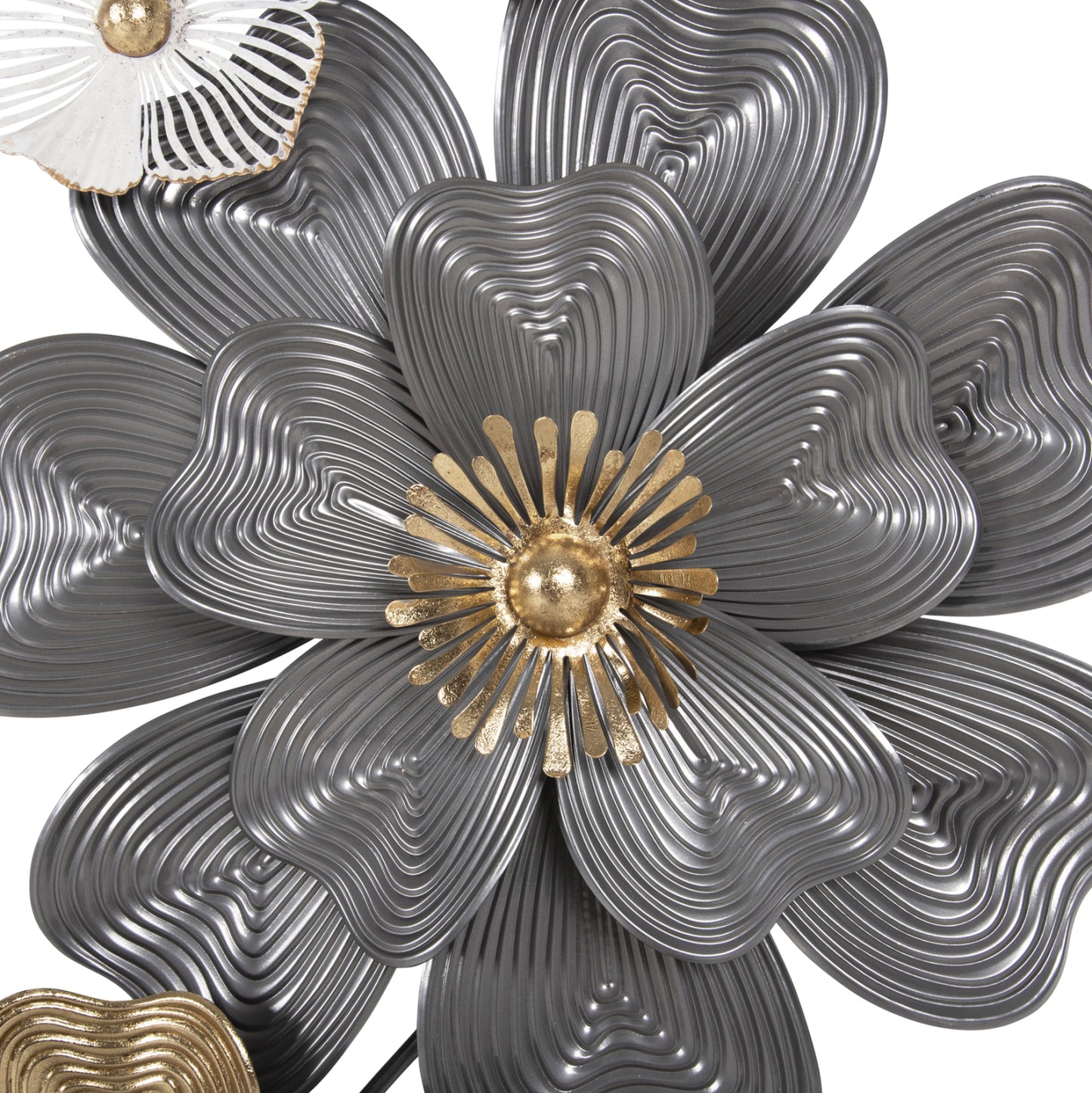 WALL DECOR HM4214 METAL IN WHITE-GREY-GOLD 51x7,5x120cm.