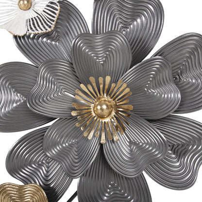 WALL DECOR HM4214 METAL IN WHITE-GREY-GOLD 51x7,5x120cm.