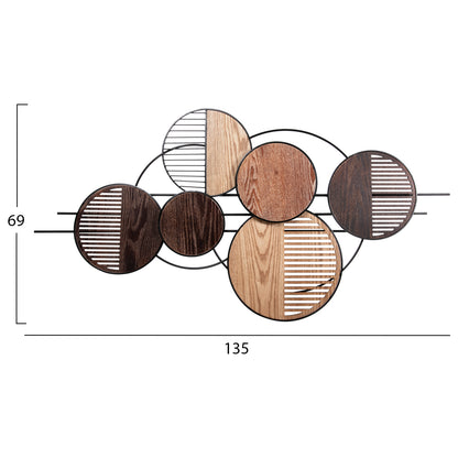 WALL DECOR HM4216 METAL IN EARTH SUBTLE COLORS 135x69 cm.
