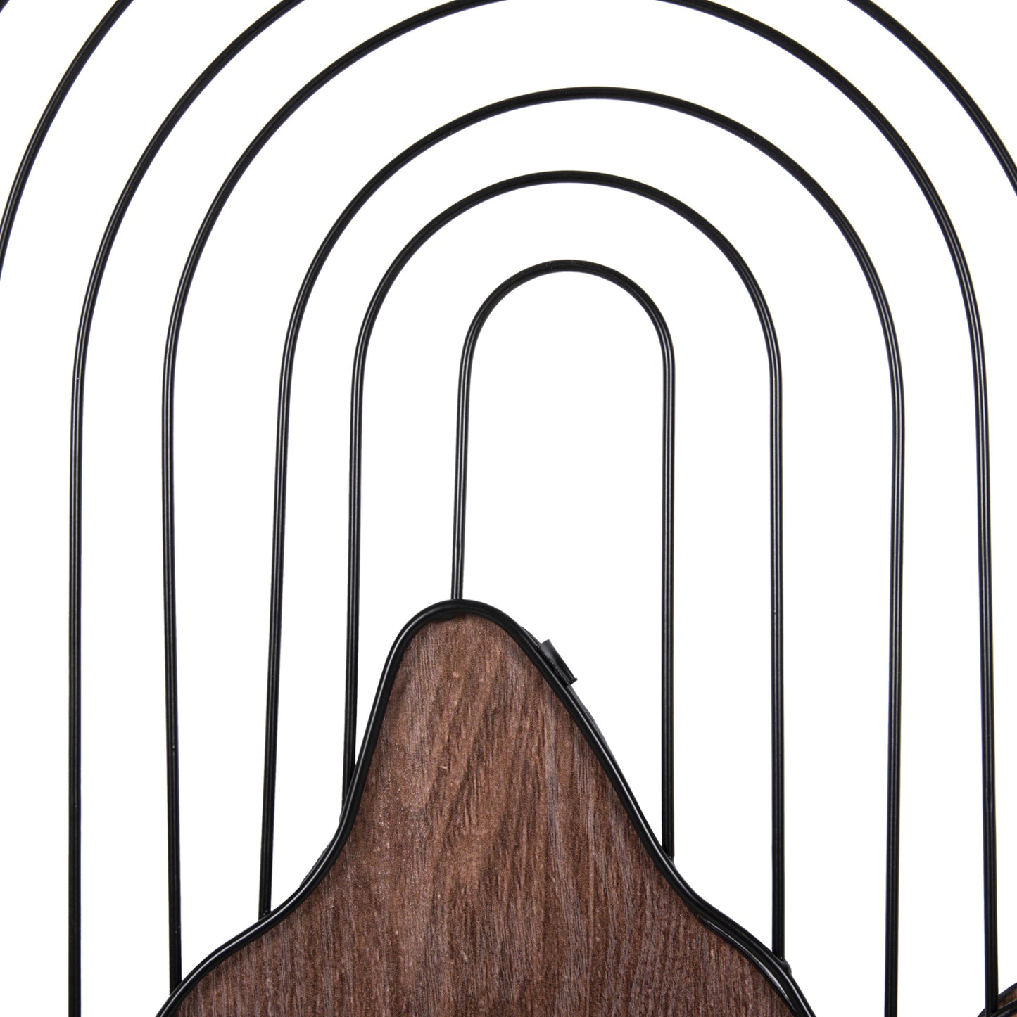 WALL DECORATION HM4220 NATURAL WOOD COLORS-BLACK METAL 60x3,5x93Hcm.