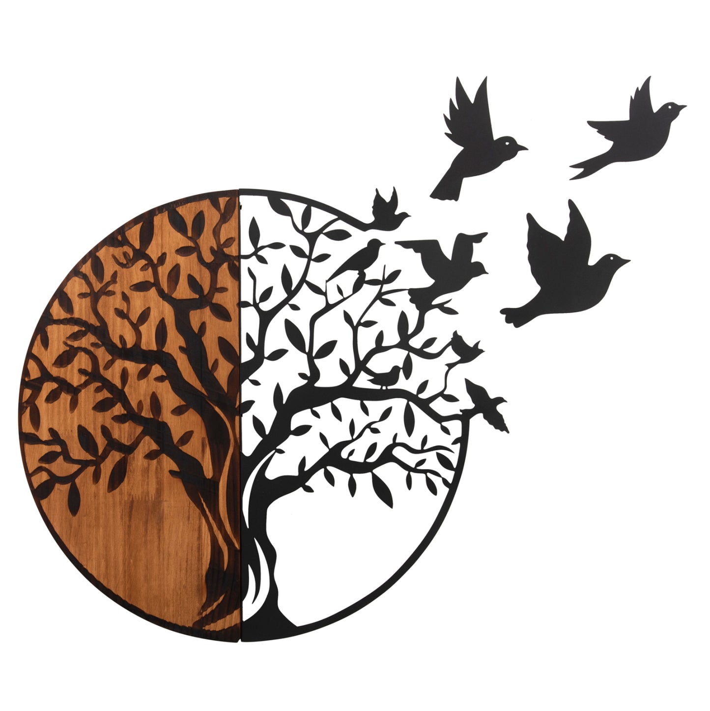 WALL DECORATION ILLUSION HM4647 METAL-WOOD 56.5x3(thickness)x56.5Hcm.