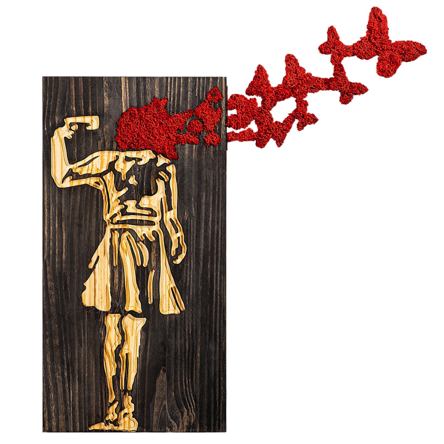WALL DECORATION GIRL FIGURE HM4755-METAL-WOOD 62x3(thickness)x70Hcm.