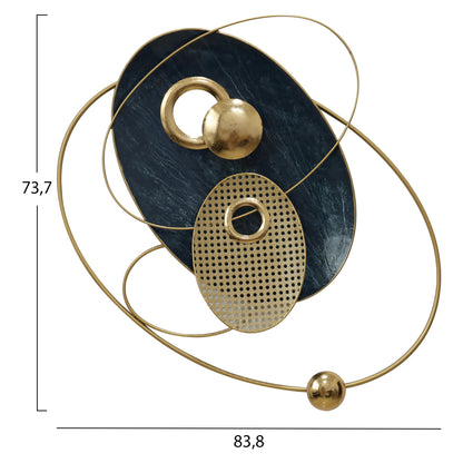 WALL DECOR HM7550 ARTISTIC PLANETARY SYSTEM METAL-GOLD, DARK GREY