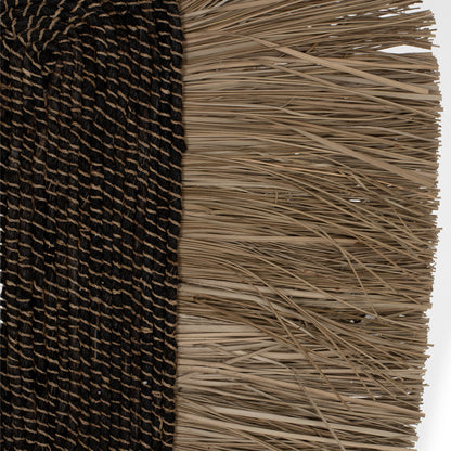 WALL DECOR OVAL MADE OF GRASS AND ABACA FIBERS IN NATURAL-BLACK COLOR 50x5x75Hcm.HM7794