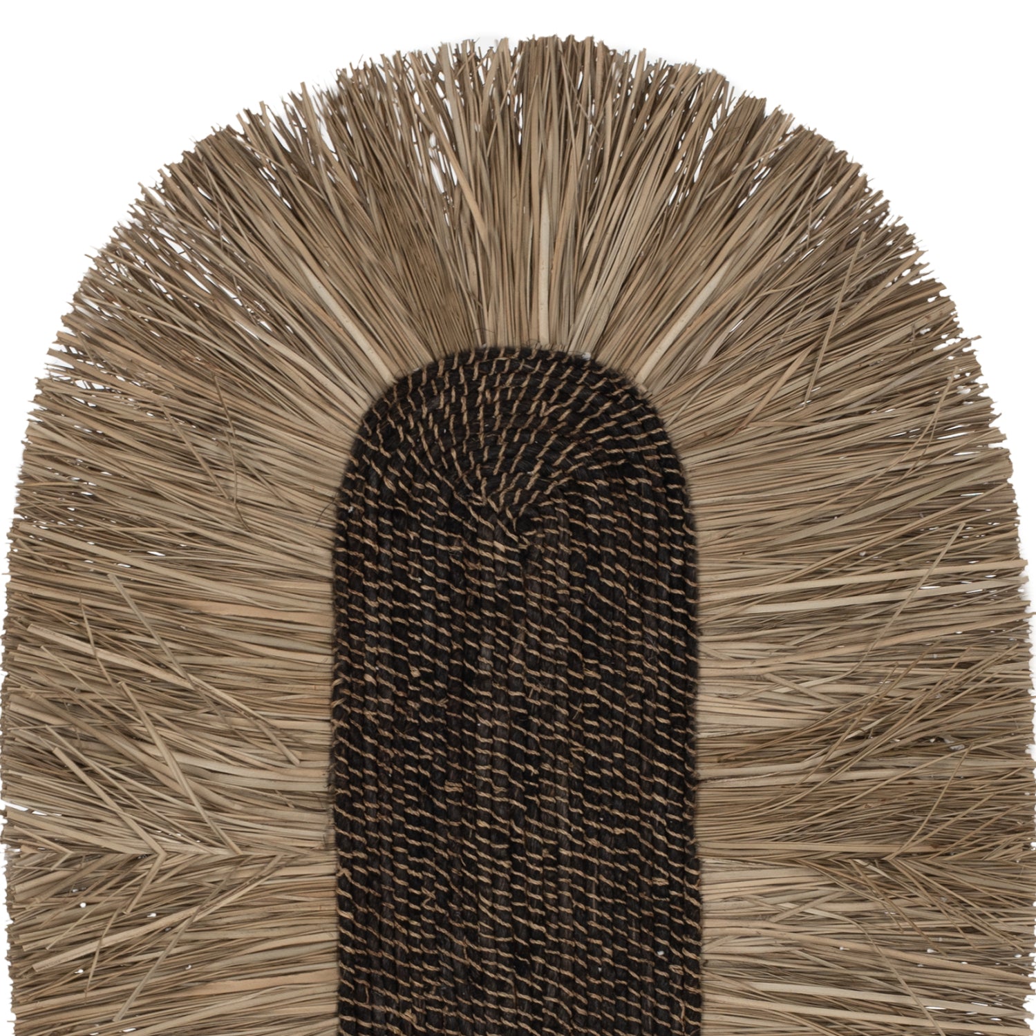 WALL DECOR OVAL MADE OF GRASS AND ABACA FIBERS IN NATURAL-BLACK COLOR 50x5x75Hcm.HM7794