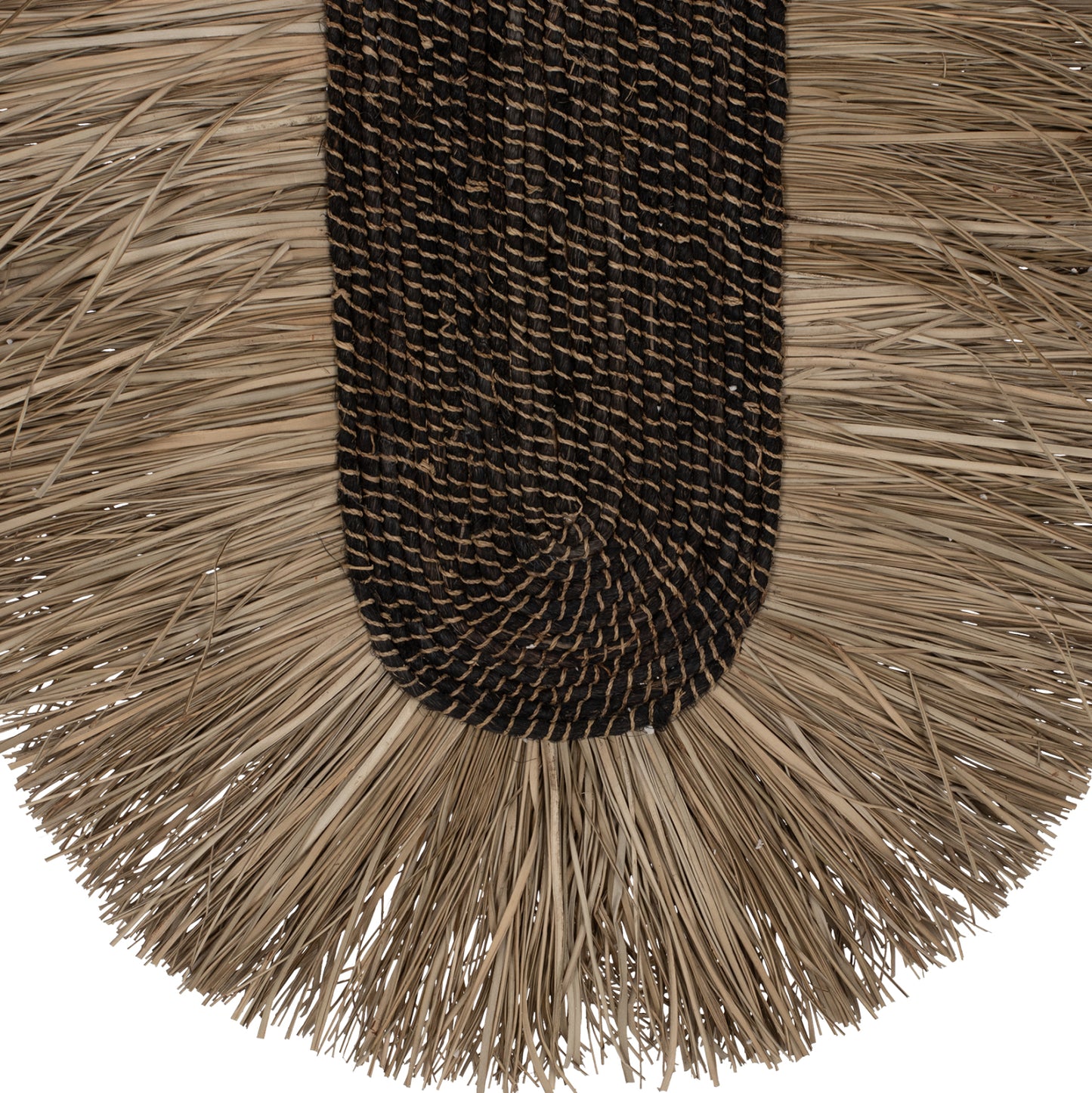 WALL DECOR OVAL MADE OF GRASS AND ABACA FIBERS IN NATURAL-BLACK COLOR 50x5x75Hcm.HM7794
