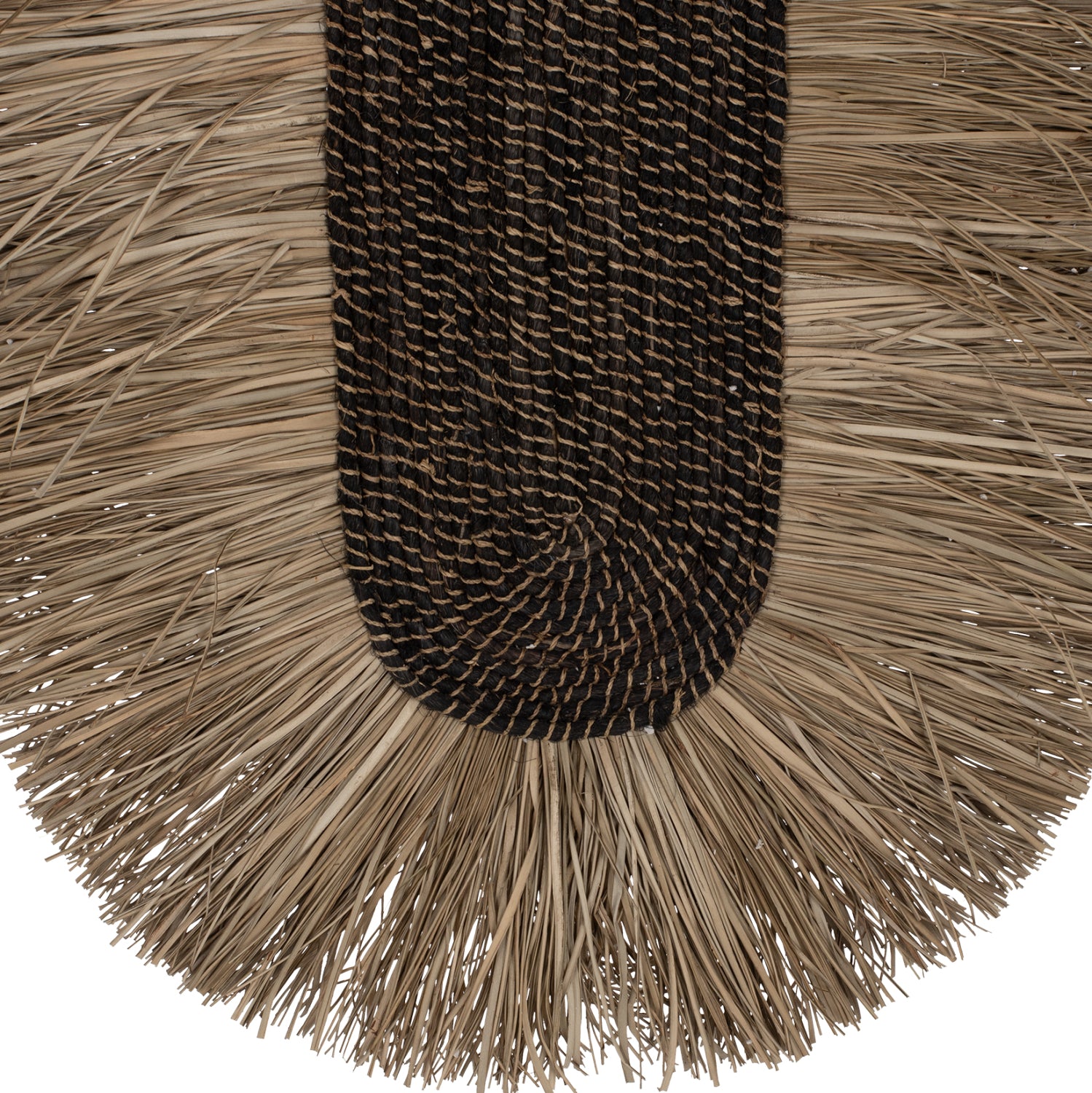 WALL DECOR OVAL MADE OF GRASS AND ABACA FIBERS IN NATURAL-BLACK COLOR 50x5x75Hcm.HM7794