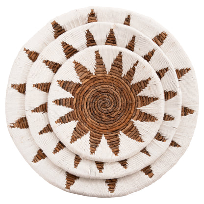 WALL DECOR 3PCS SET ROUND MADE OF RUSH HM9481