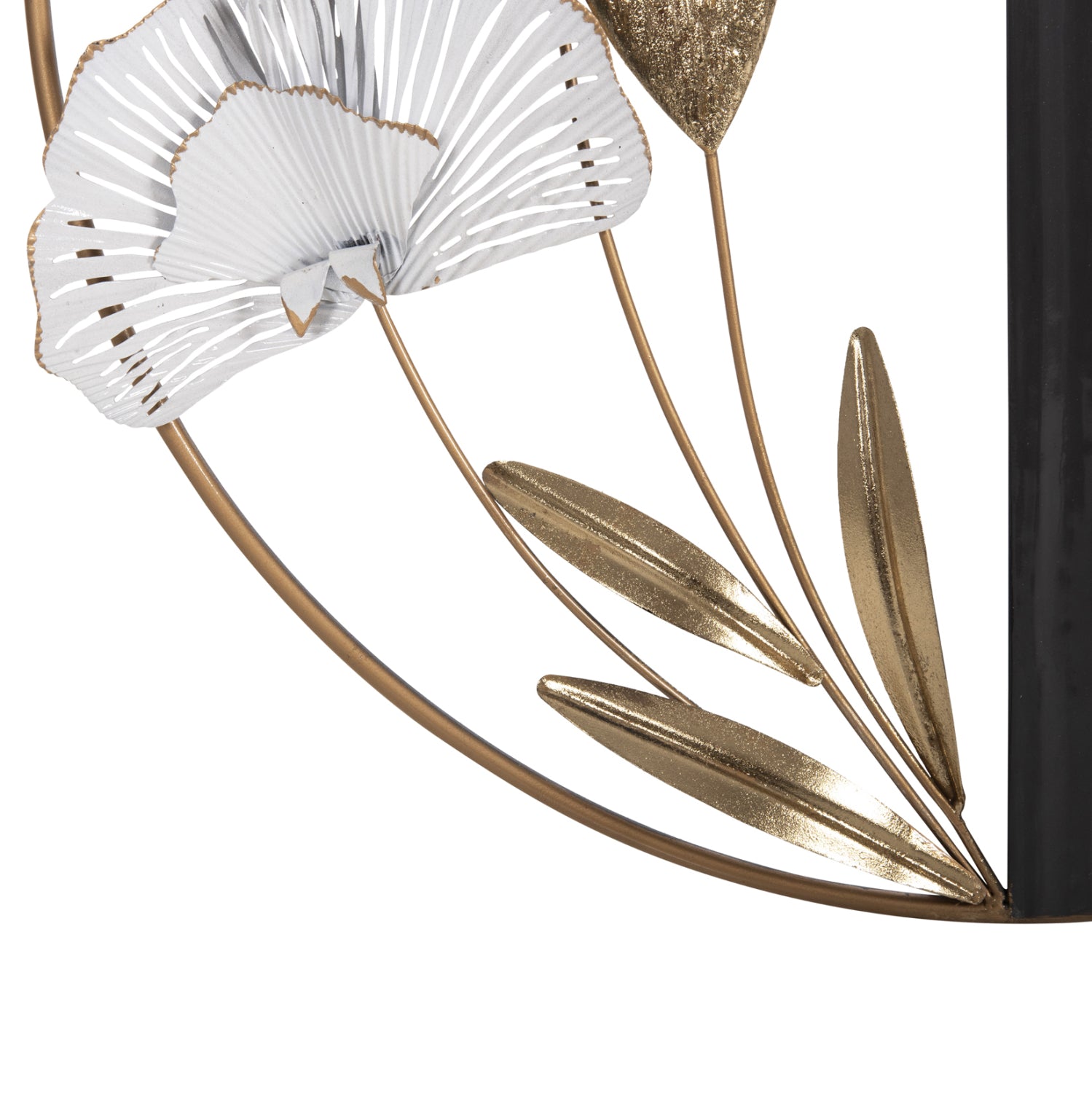 WALL DECORATION ROUND HM4202 METAL IN GOLD-BLACK-WHITE Φ60cm