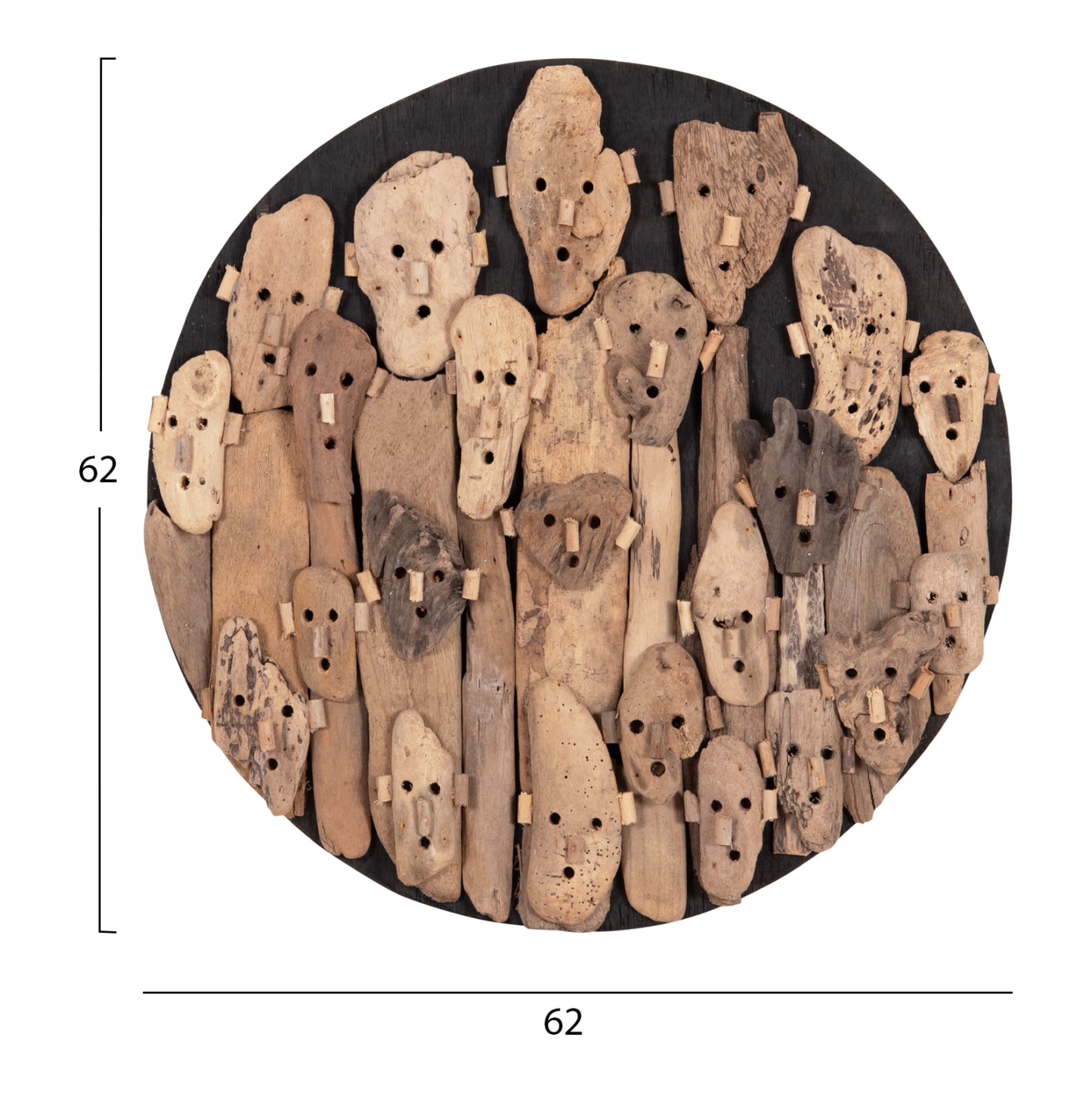 WALL DECORATION ROUND LICAS HM4441 DRIFTWOOD IN NATURAL Φ62cm.
