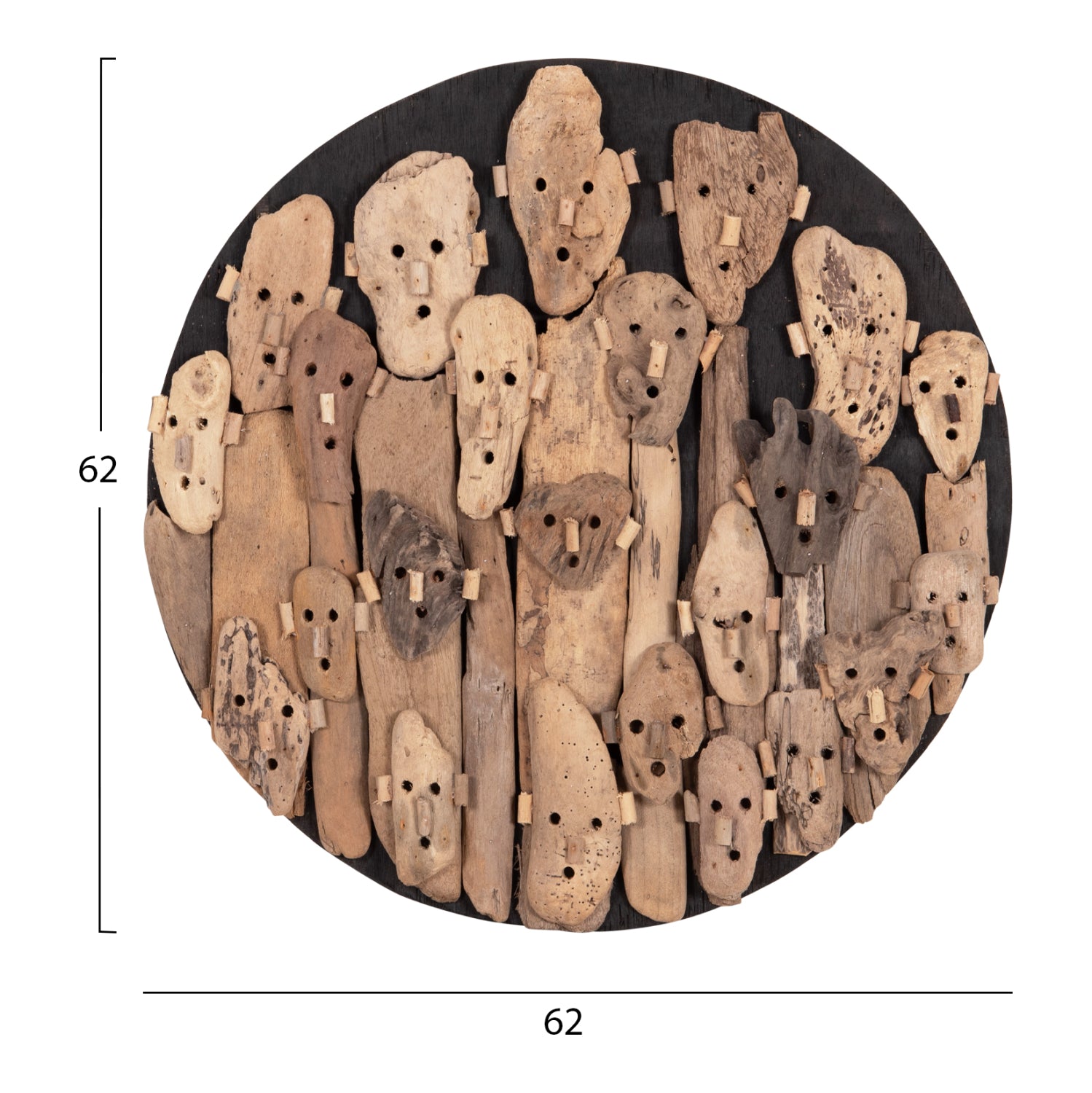 WALL DECORATION ROUND LICAS HM4441 DRIFTWOOD IN NATURAL Φ62cm.