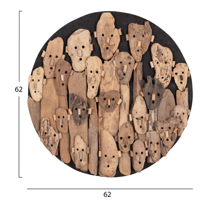WALL DECORATION ROUND LICAS HM4441 DRIFTWOOD IN NATURAL Φ62cm.