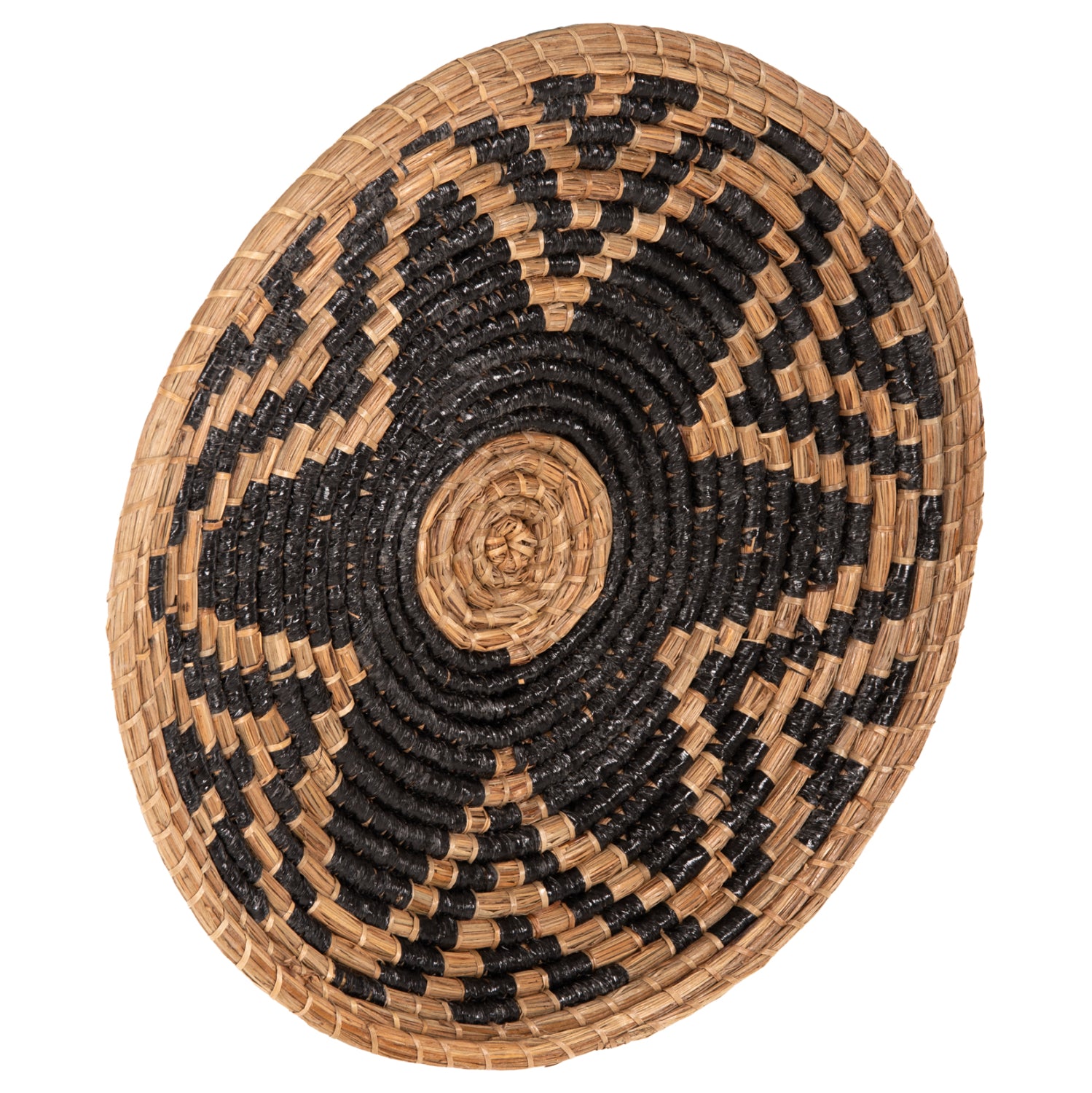 WALL DECOR ROUND HM7863 MENDONG GRASS IN NATURAL-BLACK Φ51x6(depth)cm