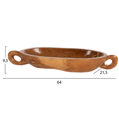 DECORATIVE DISH HM4304 TEAK WOOD IN NATURAL COLOR 64x21,5x9,5Hcm.