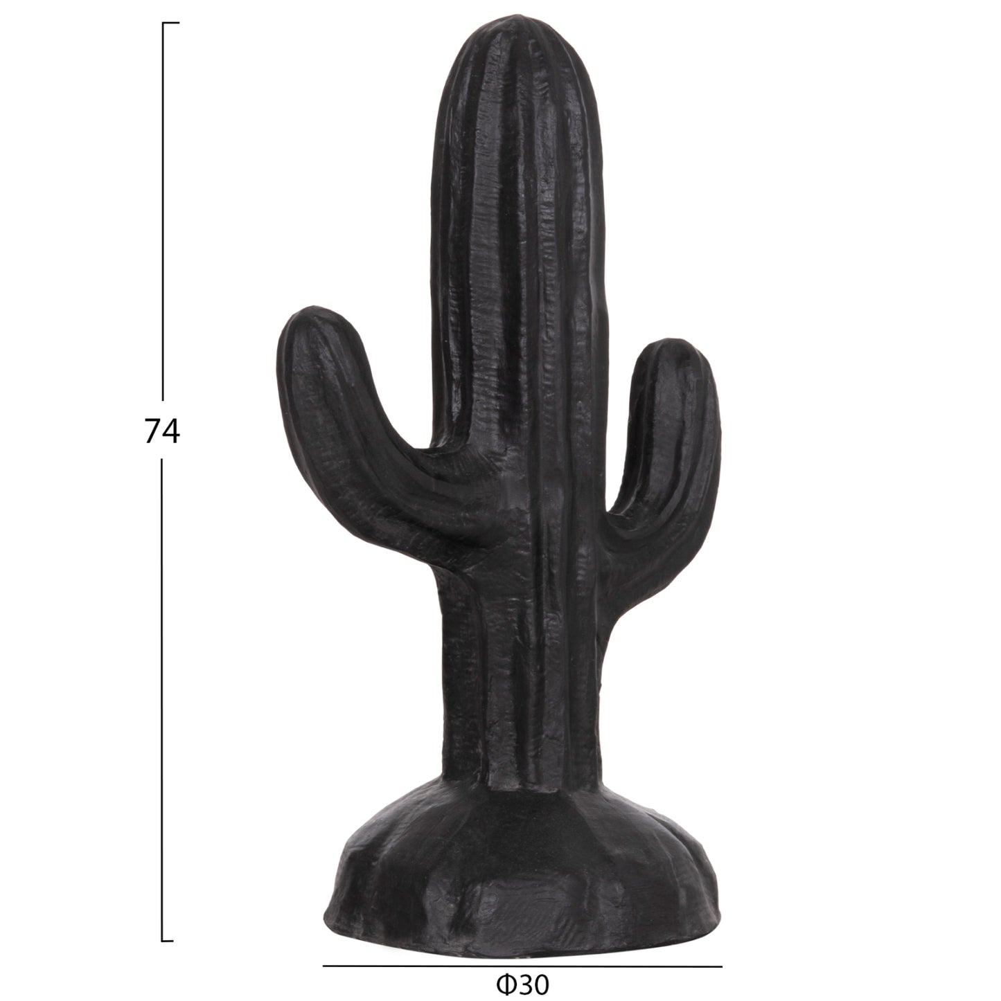 DECORATIVE FLOOR STANDING CACTUS HM4386.01S PLASTER IN BLACK 42x30x74Hcm.
