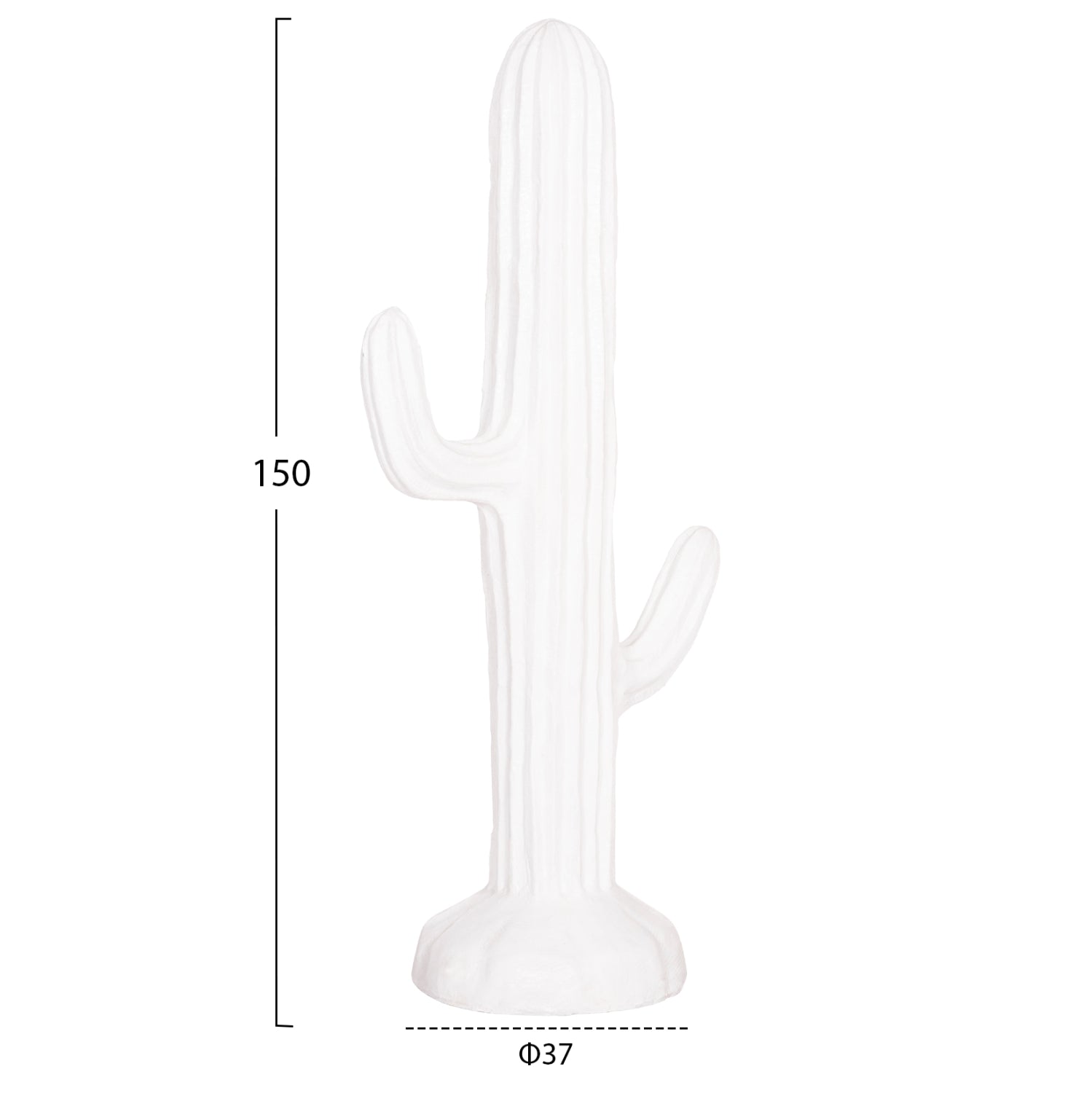 DECORATIVE FLOOR STANDING CACTUS HM4386.02L PLASTER IN WHITE 63x37x150Hcm.