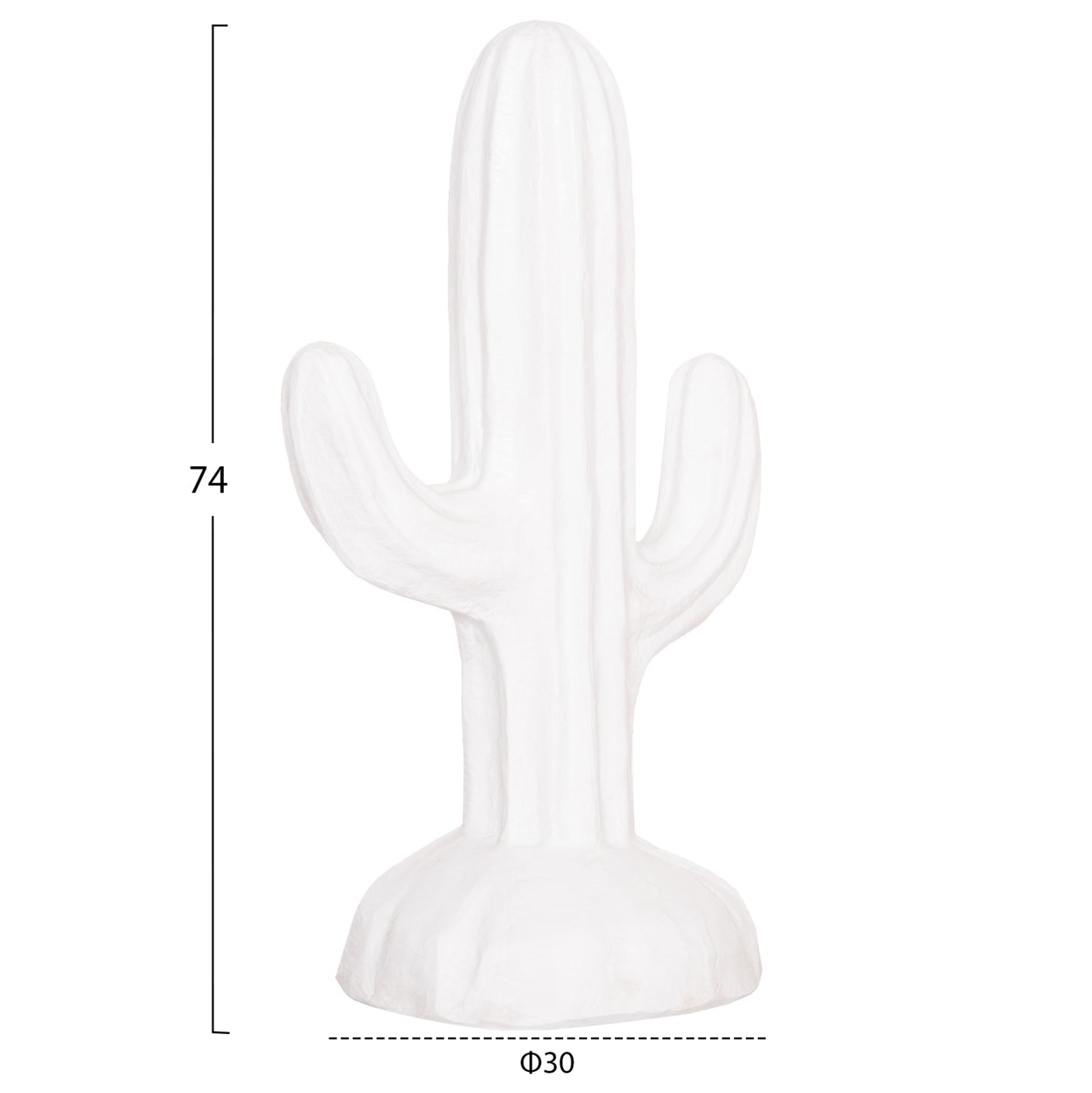 DECORATIVE FLOOR STANDING CACTUS HM4386.02S PLASTER IN WHITE 42x30x74Hcm.